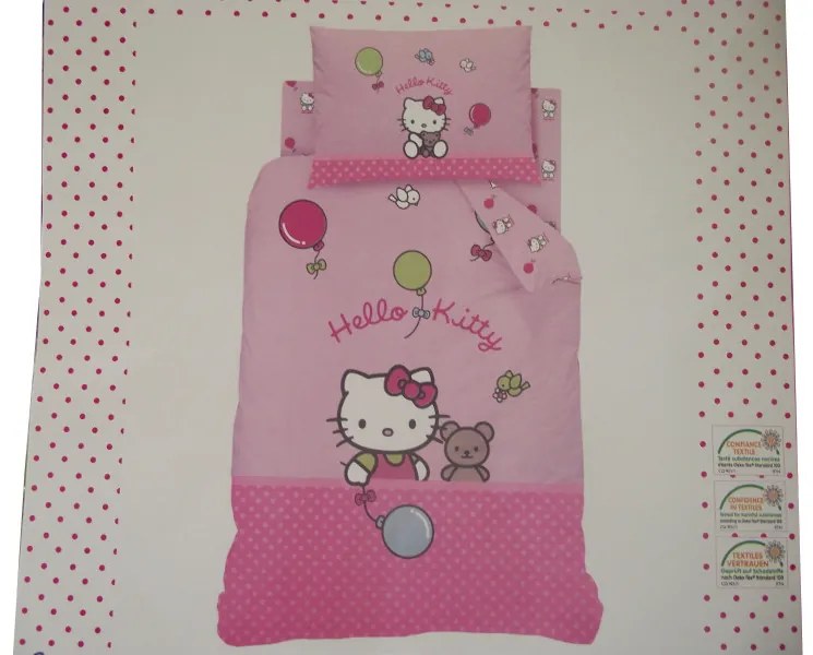 Hello Kitty Gyerek Ágyneműhuzat Garnitúra 100% Pamut 2 részes 140 x 200 cm
