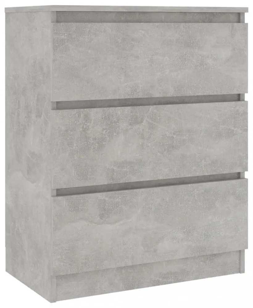 betonszürke szerelt fa tálalószekrény 60 x 35 x 76 cm