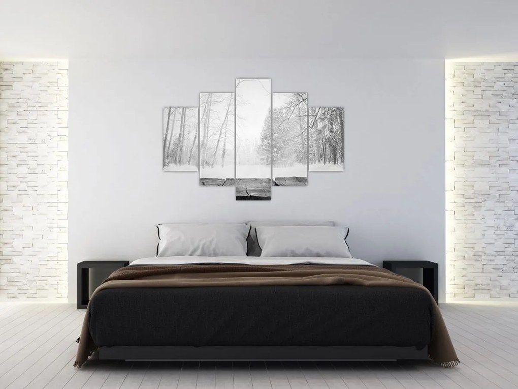 Kép - Fából készült móló télen (150x105 cm)