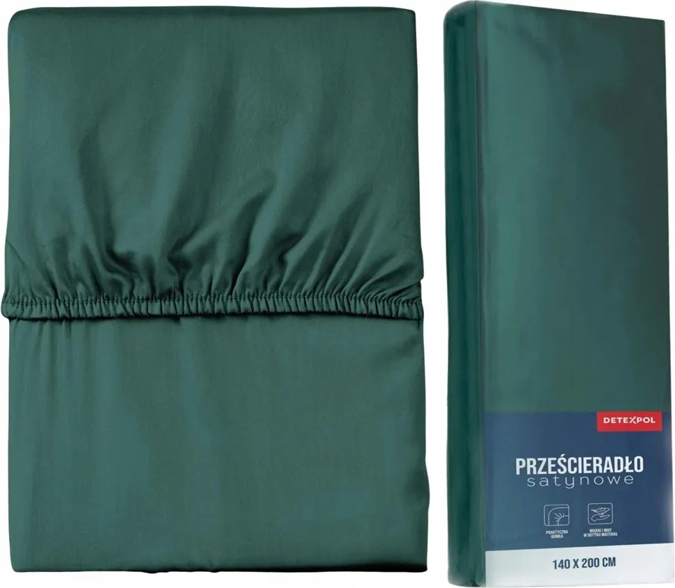 Mikroszatén Lepedő Gumis 90x200 Palackzöld