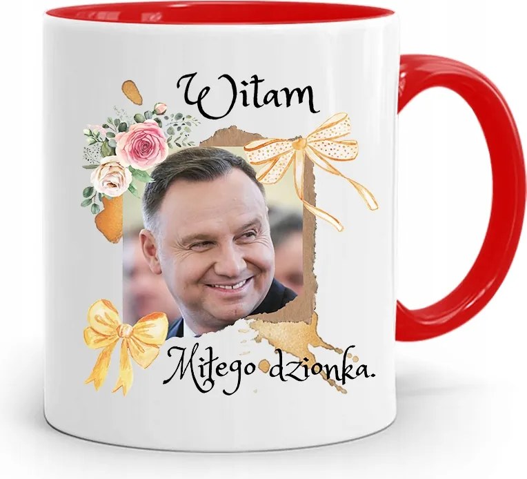 Piros Elnöki Bögre Andrzej Duda Pis Egészség felirattal