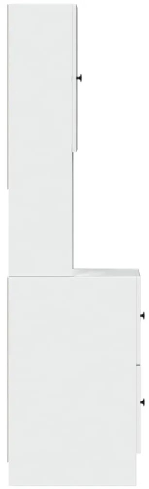 Fehér szerelt fa konyhaszekrény 35 x 50 x 180 cm