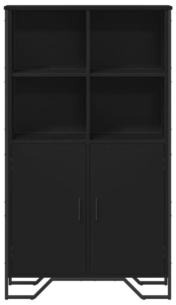 fekete szerelt fa magasszekrény 79,5 x 35,5 x 137,5 cm