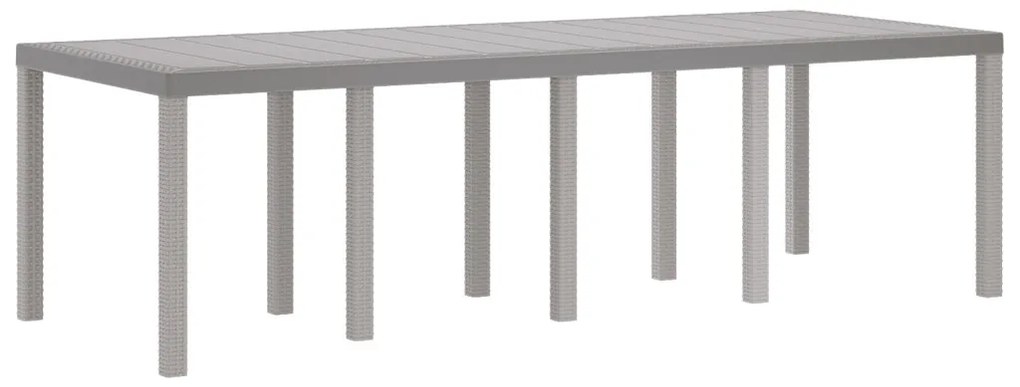 Kerti Asztal Világosszürke 250x100x73 cm Poly Rattan, Kerti Asztal Világosszürke 100x100x73 cm Poly Rattan, Kerti Asztal Világosszürke 150x100x73 cm Poly Rattan