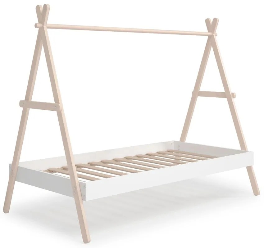 Fehér-natúr színű házikó alakú borovi fenyő gyerekágy 90x200 cm Trufa – Marckeric