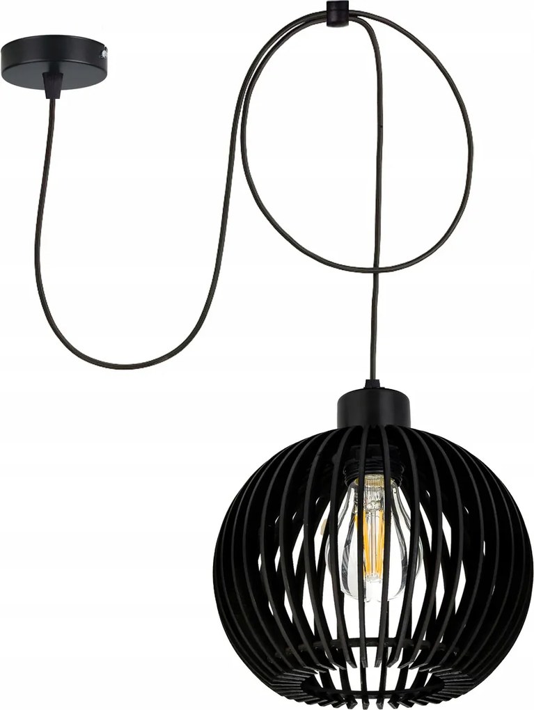 Mennyezeti Lámpa Fekete túlnyúlás Loft 1x E27 pók fa Fekete