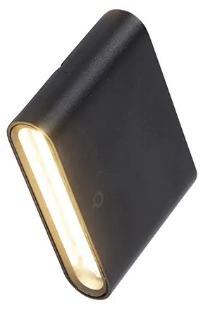 Modern kültéri fali lámpa fekete 11,5 cm beépített LED-del IP65 - Batt