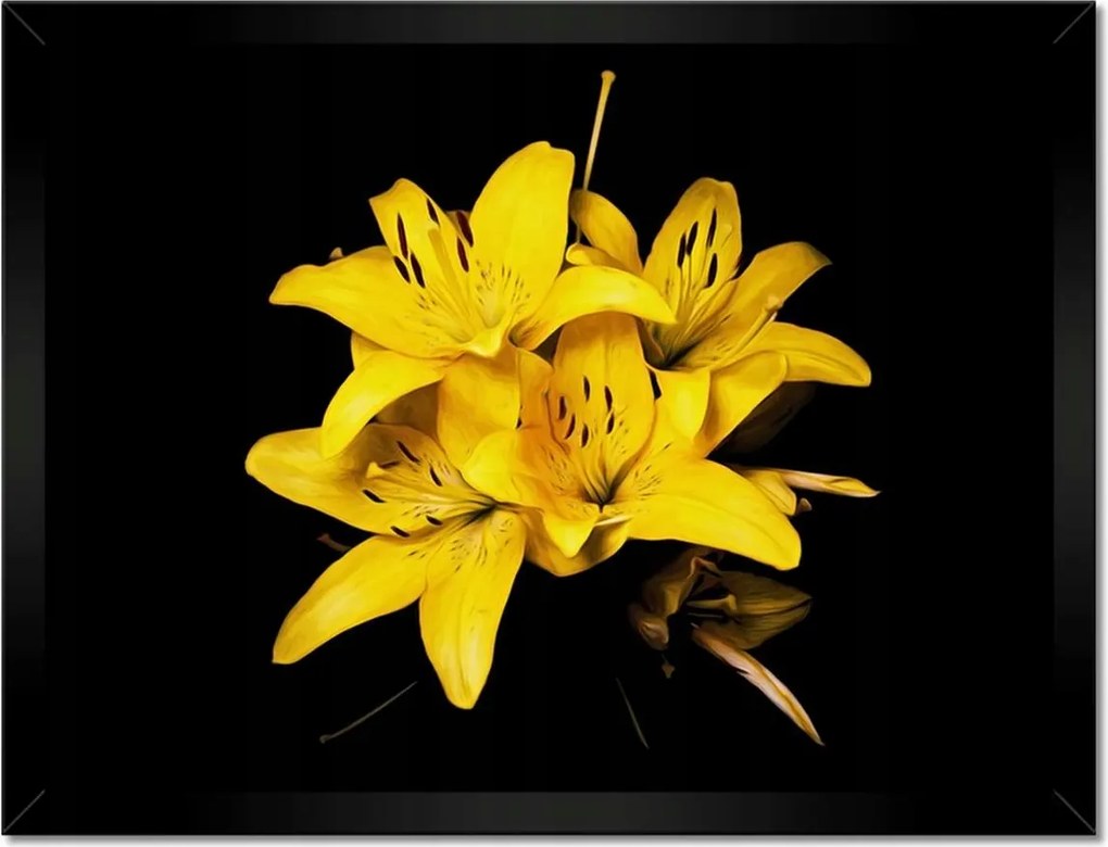 Poszterek keretben 40x30 Sárga liliom csokor