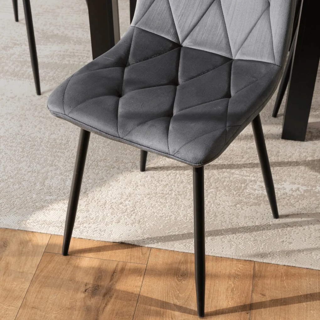 Szék szürke színben, bársony kárpittal. ROBIN