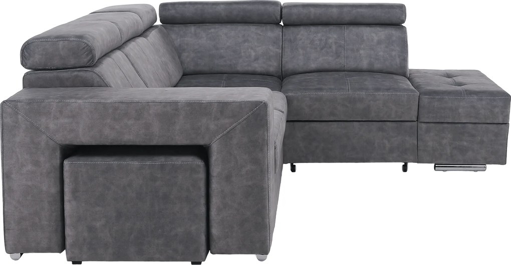 Ülőgarnitúra, szürke, jobbos, MALAGA