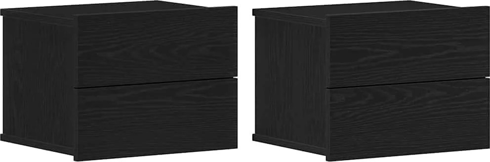 vidaXL Éjjeliszekrény 2 pcs Fekete tölgy 40 x 30 x 30 cm Faanyag