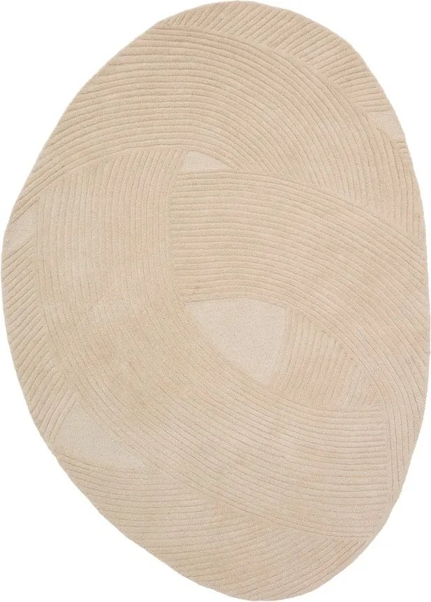 Krémszínű kézi szövésű gyapjú szőnyeg 160x230 cm Domm – Kave Home