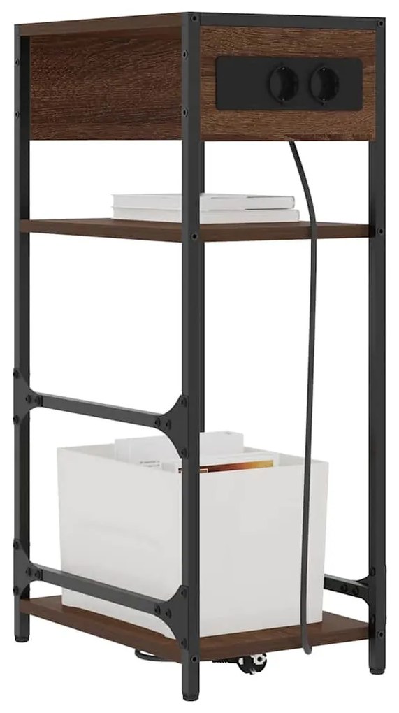 Éjjeliszekrény fiókkal barna tölgy 40 x 27 x 76 cm Faanyag