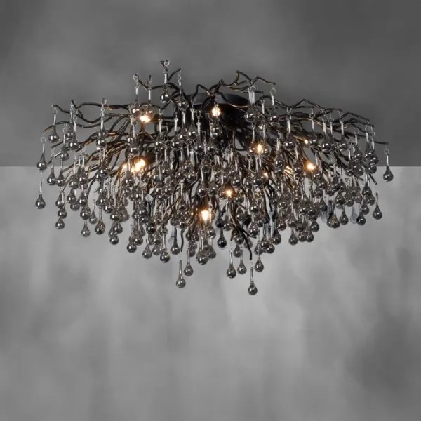 Paul Neuhaus 8092-18 - Felületre szerelt csillár ICICLE 14xG9/40W/230V átm. 100 cm fekete