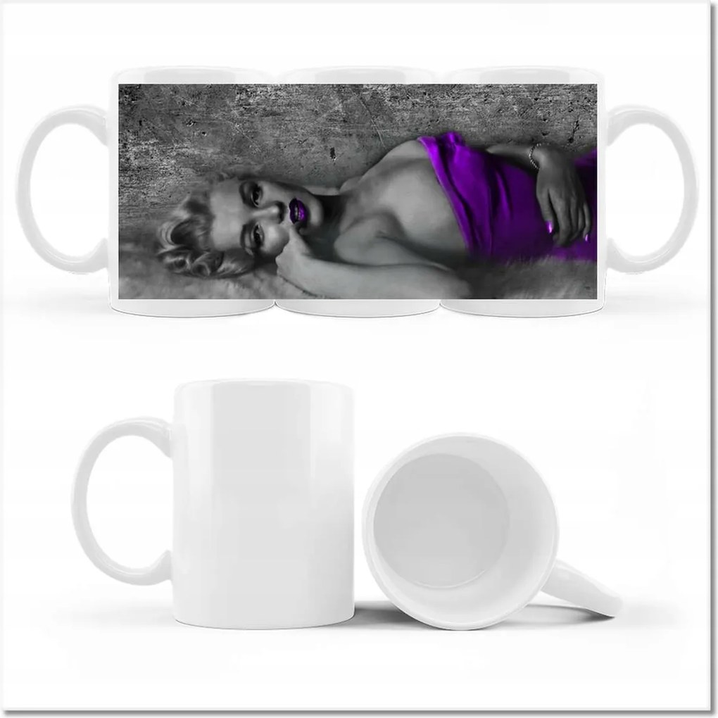 Marilyn Monroe lila nyomott mintás bögre