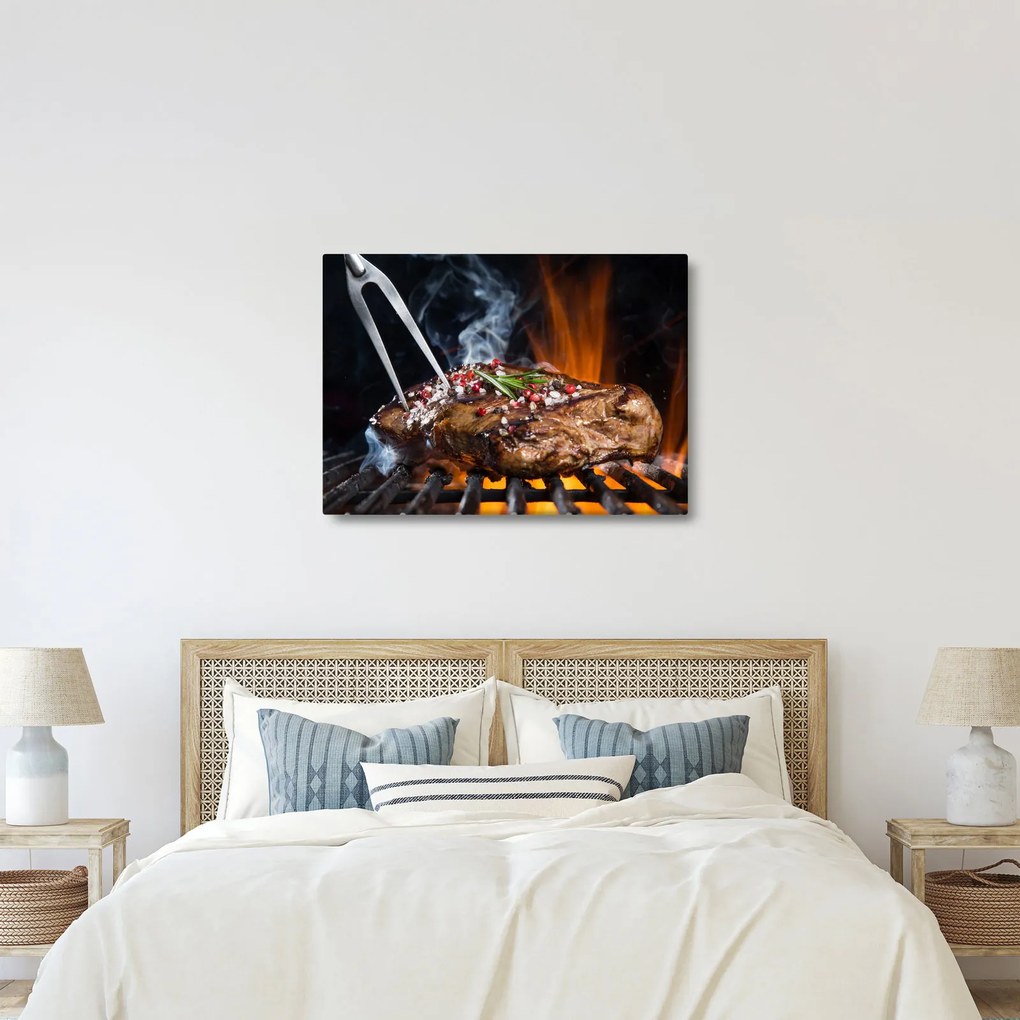 Egy sült steak képe (70x50 cm)