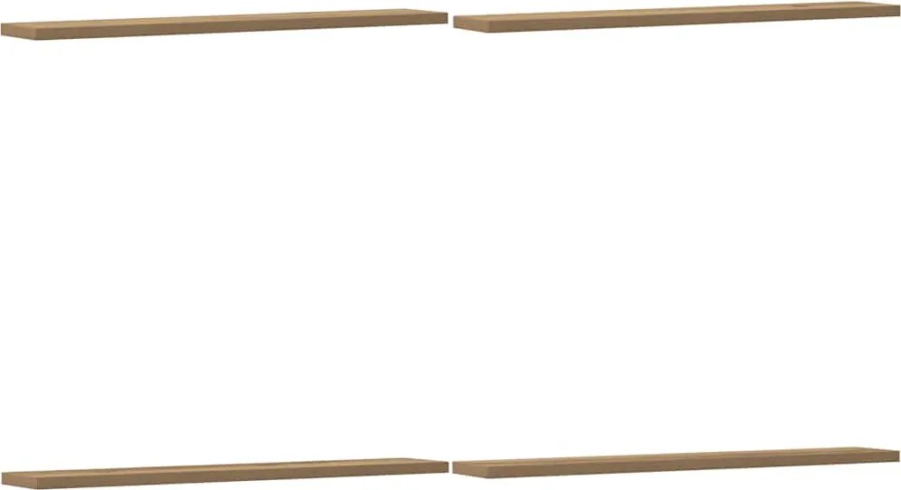 vidaXL 4 db kézműves tölgy színű szerelt fa könyvespolc 60x10x1,5 cm