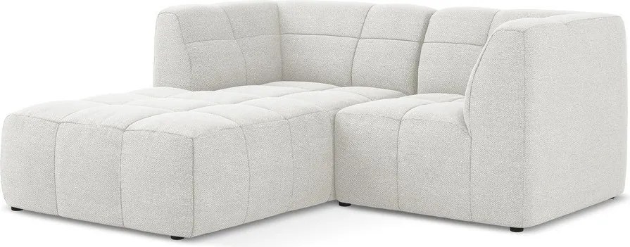 Fehér buklé sarokkanapé (bal oldali-heverő résszel) Aloha – Makamii