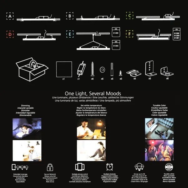 Eglo 32734 - LED RGBW dimmelhető felületre szerelhető panel SALOBRENA-C 34W/230V fehér+ távirányító