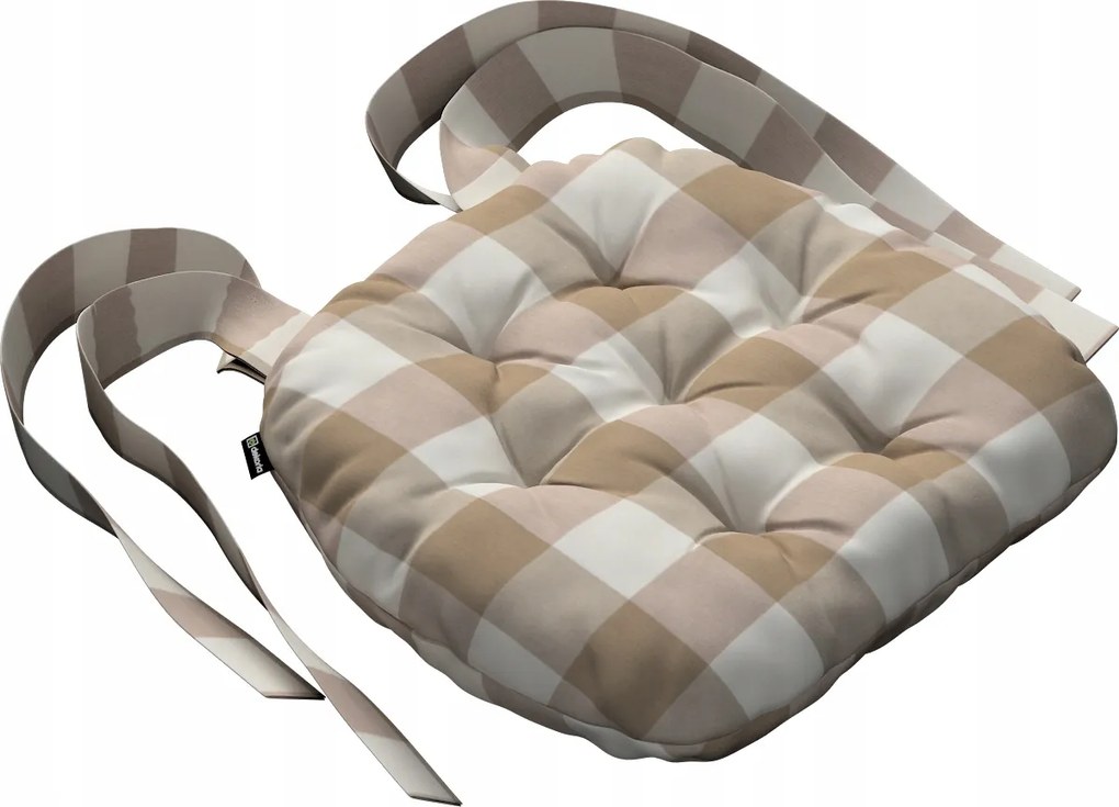 Márton székpárna 37x40 bézs-fehér kockás (5,5x5,5cm)