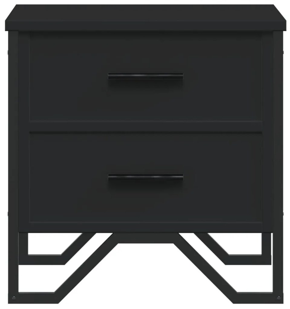 2 db fekete szerelt fa éjjeliszekrény 40 x 41 x 40 cm