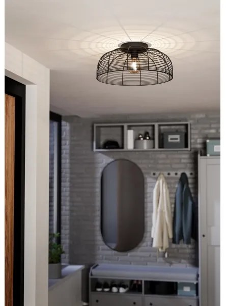 Eglo 43896 - Mennyezeti lámpa RINROE 1xE27/40W/230V fekete