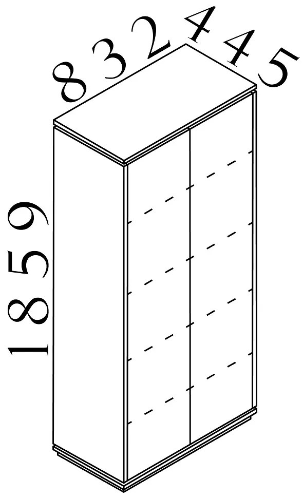 Creator magas szekrény 83,2 x 44,5 x 185,9 cm, fehér / antracit