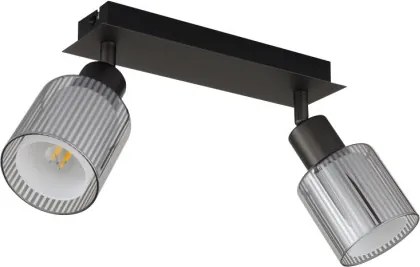 Globo 54456-2 Fali lámpa, matt fekete fém, krómozott/fehér üveg, HxSzxM: 280x80x186 mm, 2xE14 25W 230V izzók nélkül