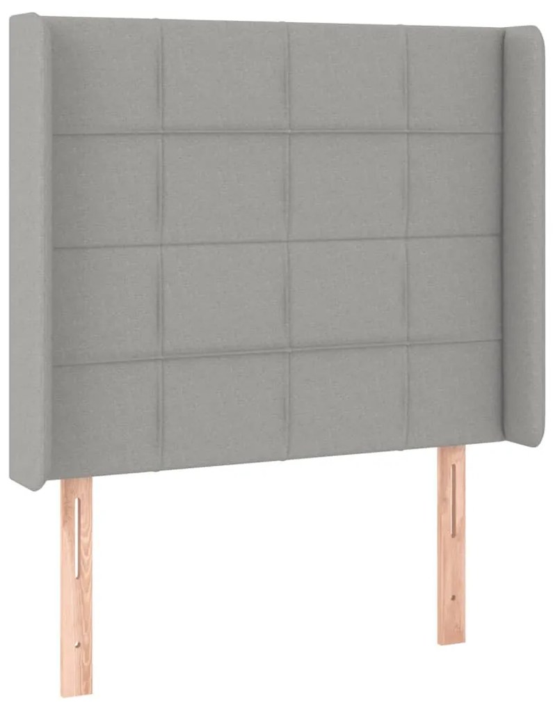 világosszürke szövet LED-es fejtámla 93x16x118/128 cm