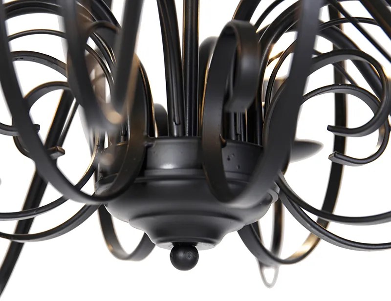 Klasszikus csillár fekete 8 lámpás - Giuseppe