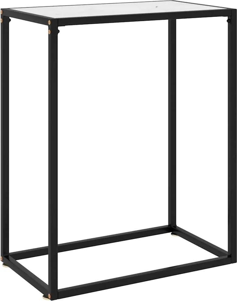 vidaXL fehér edzett üveg tálalóasztal 60 x 35 x 75 cm