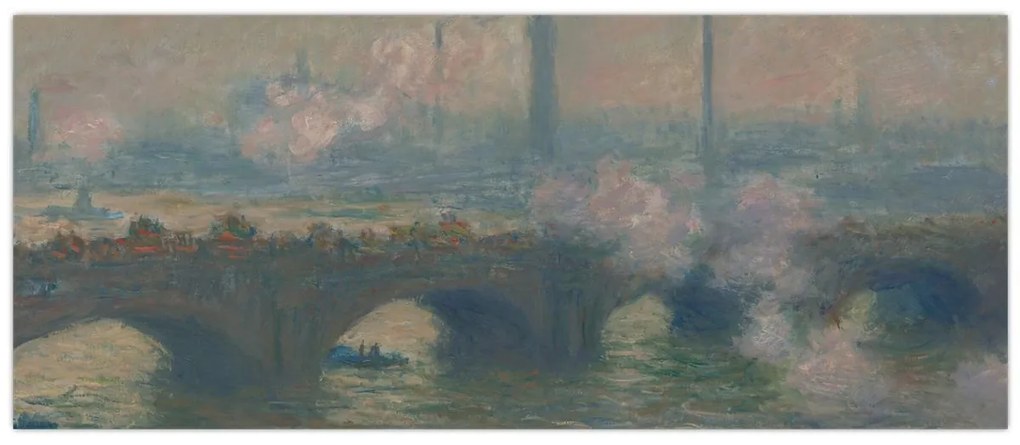 Kép - Claude Monet, Waterloo Bridge, Gray Day, reprodukciók (120x50 cm)