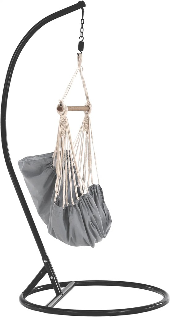 Függő szék, fehér/szürke, LINDO NEW