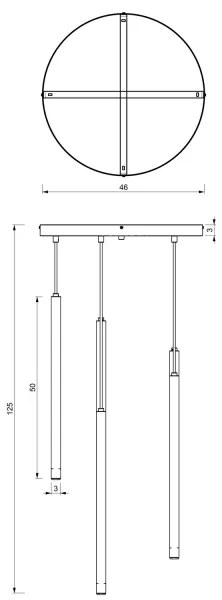 Csillár zsinóron YORU 5xG9/8W/230V fekete