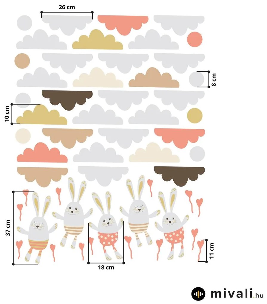 Falmatricák - Felhők és nyuszik