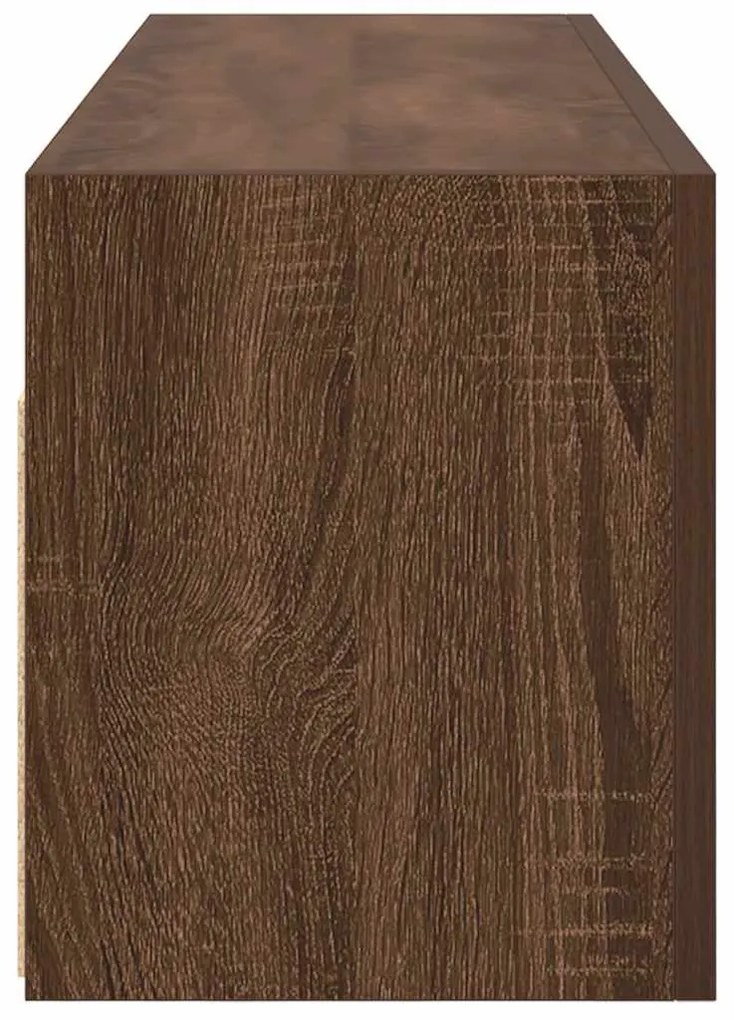 barna tölgyszínű szerelt fa fali fürdőszobaszekrény 100x25x30cm