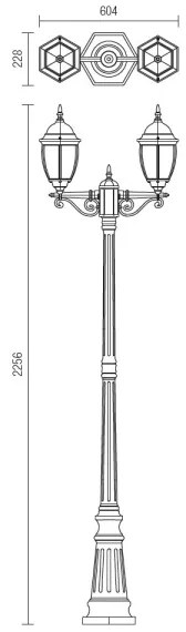 Redo 9609 - Kültéri lámpa SEVILLA 2xE27/42W/230V IP44 arany/patinás