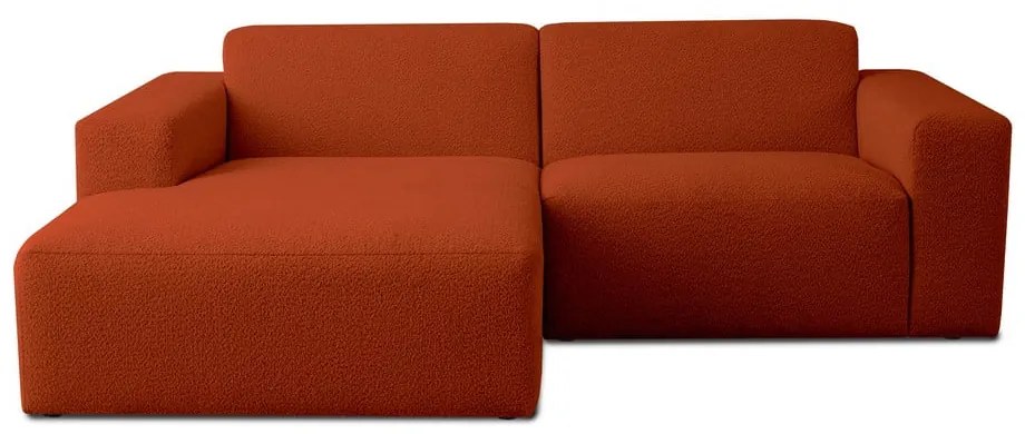 Téglavörös buklé sarokkanapé (bal oldali) Roxy – Scandic