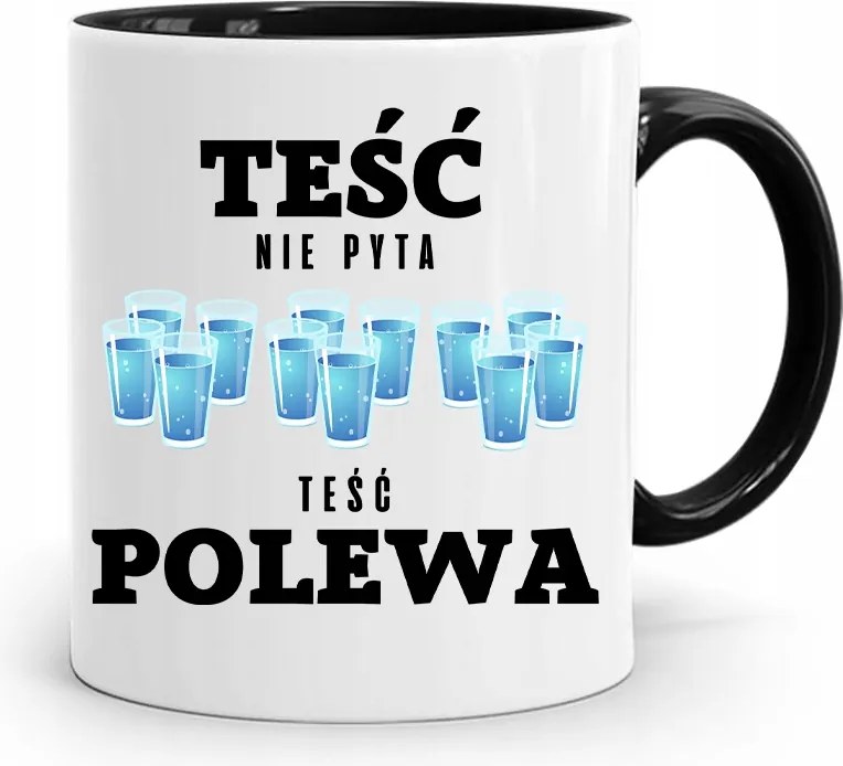 Fekete Bögre Apósnak Após Nem Kérdezi A Mázat! fényképes nyomattal