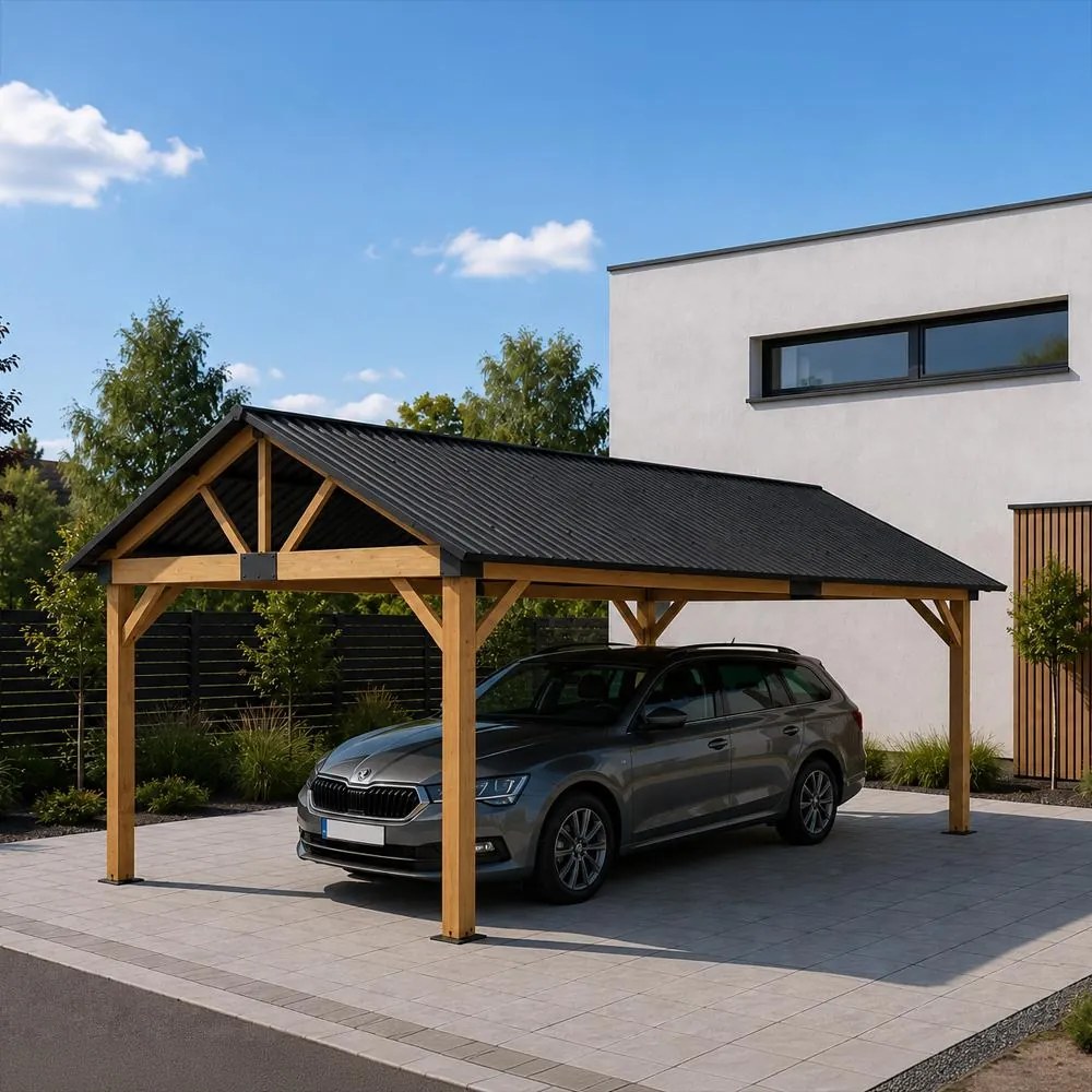 Avenberg PAVILON Kocsibeálló - 5 x 3 m, natúr