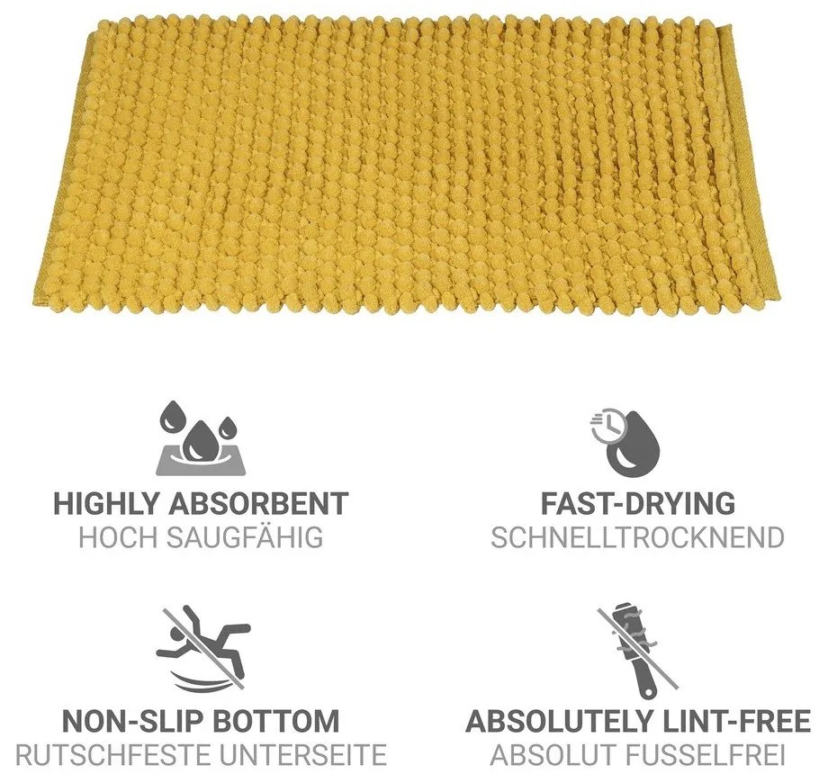 Sárga textil fürdőszobai kilépő 50x80 cm Solivo – Wenko