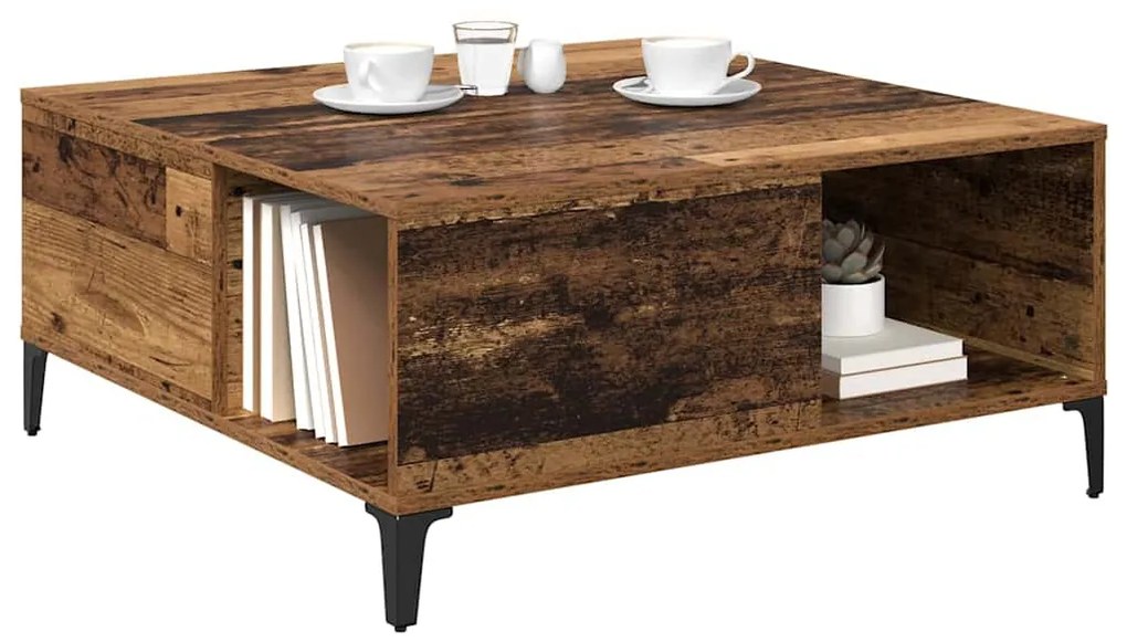 Dohányzóasztal Öreg fa 80 x 80 x 36,5 cm Faanyag