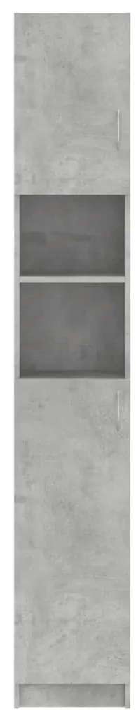 Betonszürke szerelt fa fürdőszobaszekrény 32 x 25,5 x 190 cm