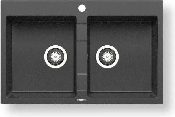 Pyramis 70053201 - SPARTA konyhai mosogató 78x50 cm gránit/fekete