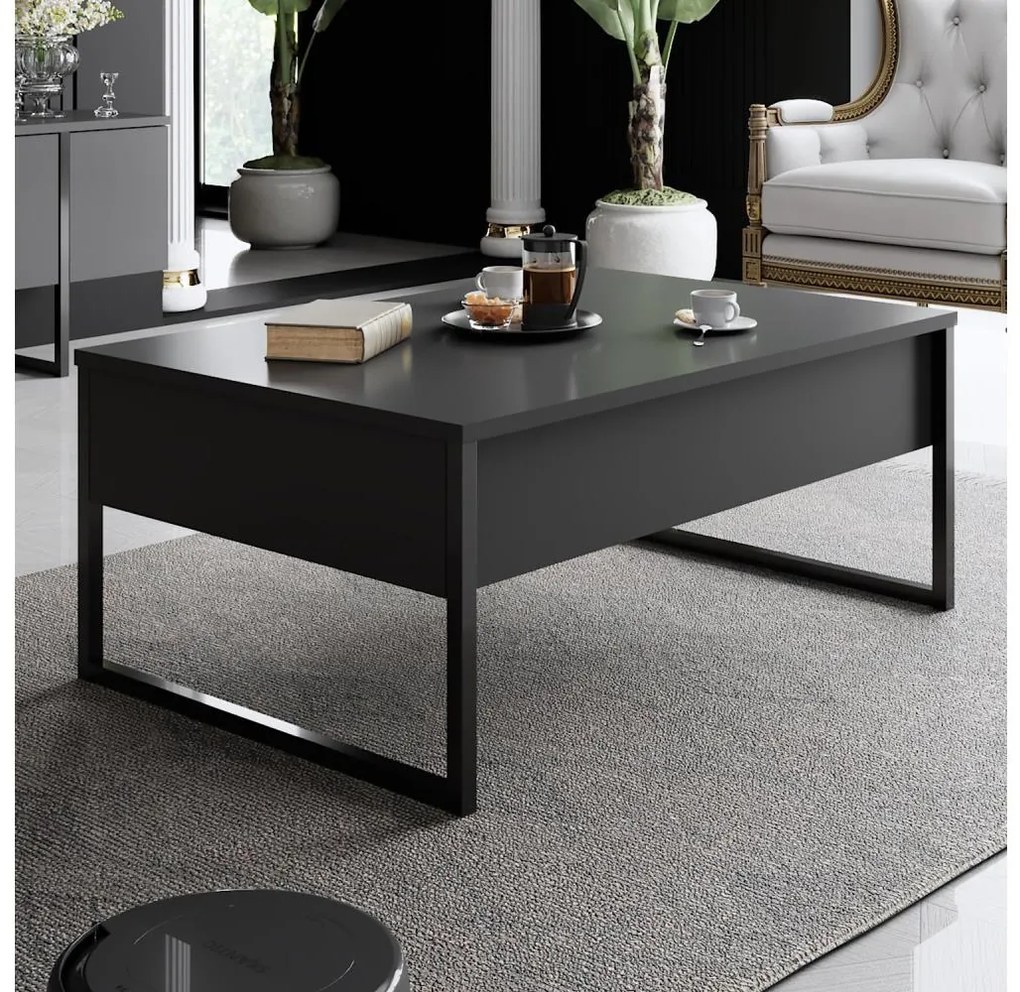 Kávésasztal LUXE 40x90 cm antracit/fekete