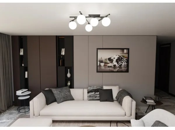 Mennyezeti lámpa SMART 5xE14/10W/230V fekete/fehér
