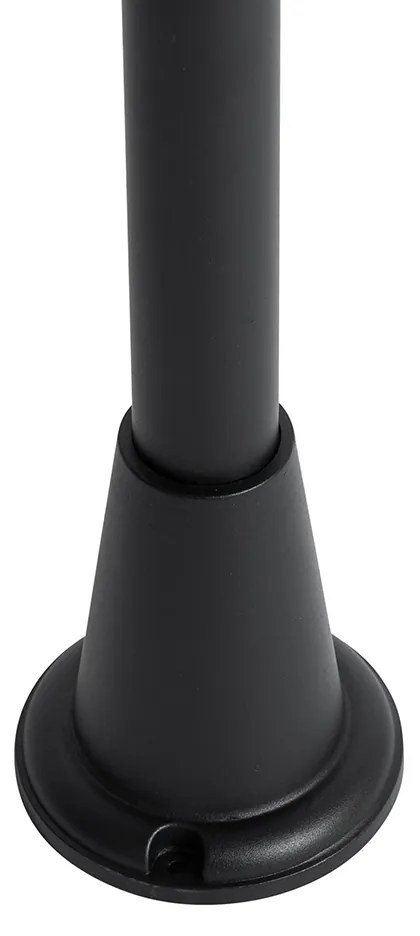 Kültéri állólámpa fekete bordázott üveggel 100 cm IP44 - Charlois bordázott