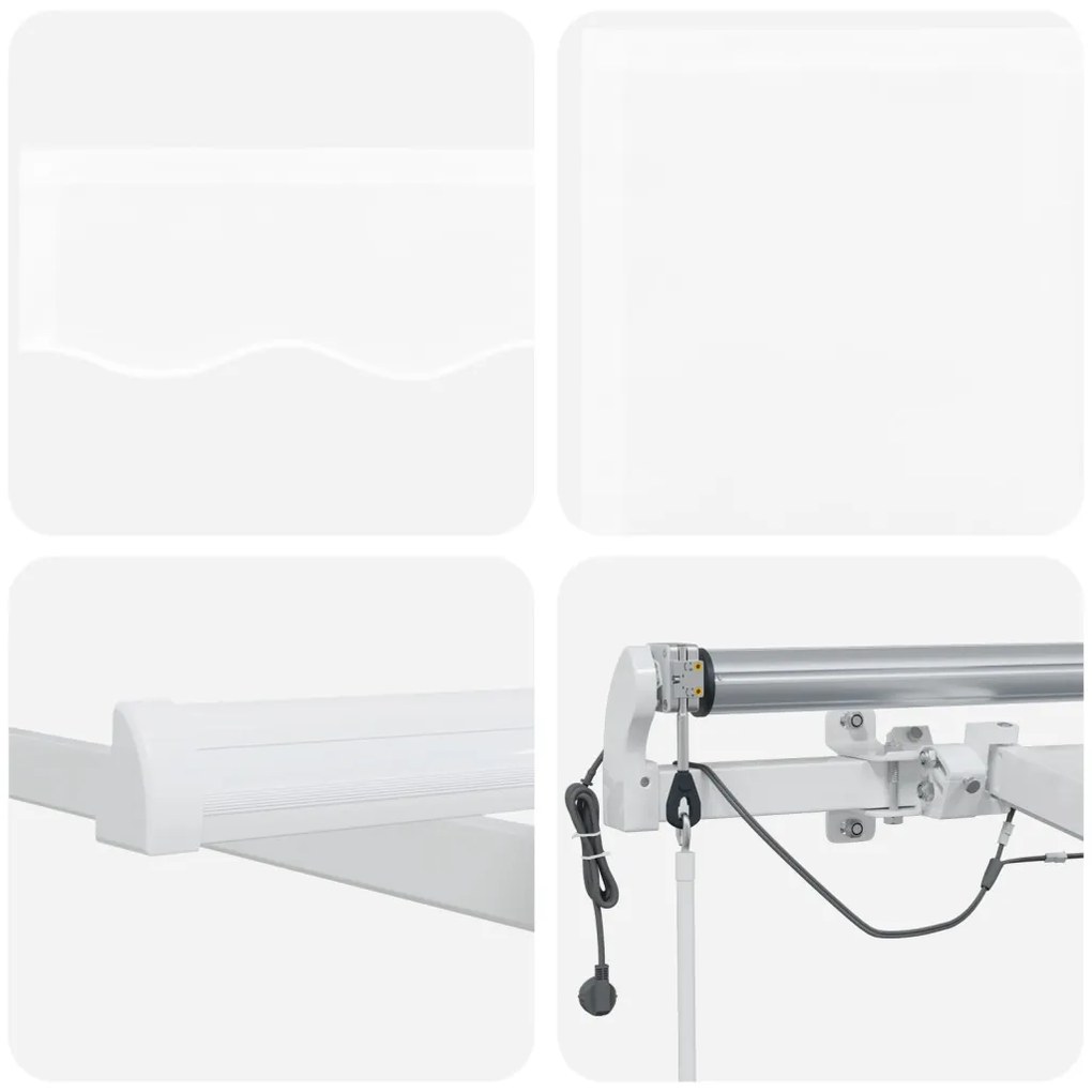 Automatikus hajtogatható napellenző LED világítással 400x350 cm