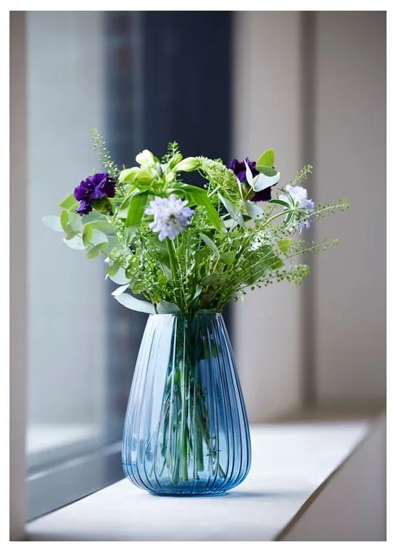 Kusintha kék üveg váza, magasság 22 cm - Bitz