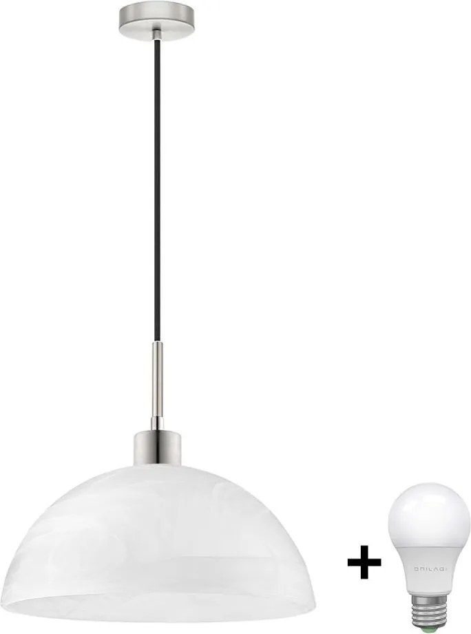 LED csillár kábelen 1xE27/60W/230V fehér/fekete